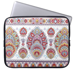 Capa Para Notebook Padrão floral índio de medalhão. Mães étnicas