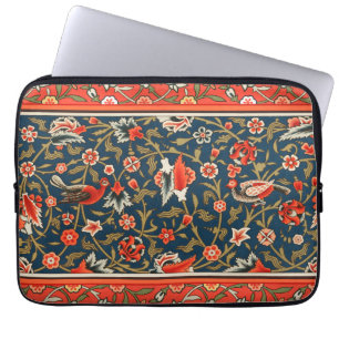 Capa Para Notebook Padrão Floral Indo-Persa Boêmio Vintage Vermelho