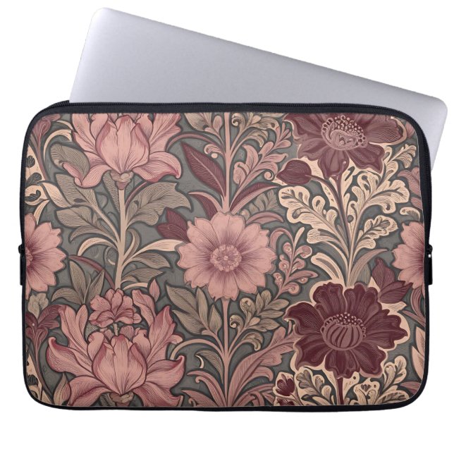 Capa Para Notebook Padrão Floral Inspirado em William Morris (Frente)