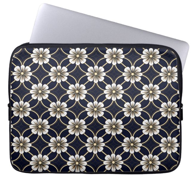 Capa Para Notebook Padrão Floral Japonês (Frente)