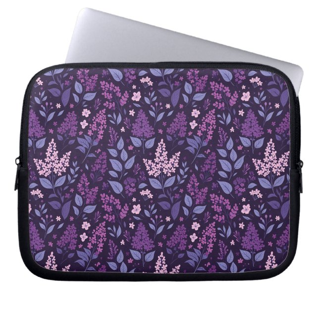 Capa Para Notebook Padrão Floral Lilac Vibrante (Frente)