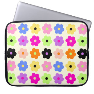 Capa Para Notebook Padrão Floral Mínimo dos Daisies Retro Coloridos