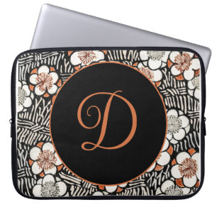 Capa Para Notebook Padrão Floral Negro e Vermelho Japonês Personaliza