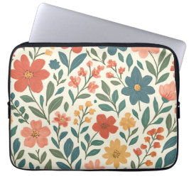 Capa Para Notebook Padrão Floral Pintado à Mão – Botânica Colorida
