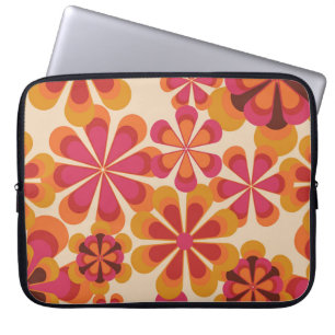 Capa Para Notebook Padrão floral retrô sem costura dos anos 70 com da