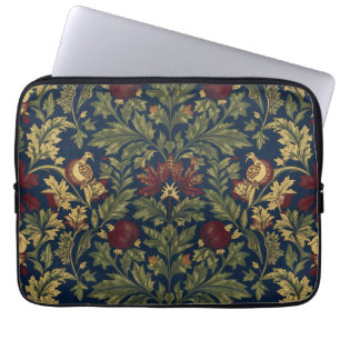 Capa Para Notebook Padrão Floral Romã Azul-Marinho William Morris