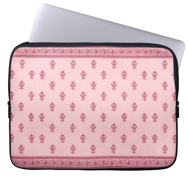 Capa Para Notebook Padrão Floral Rosa (Frente)