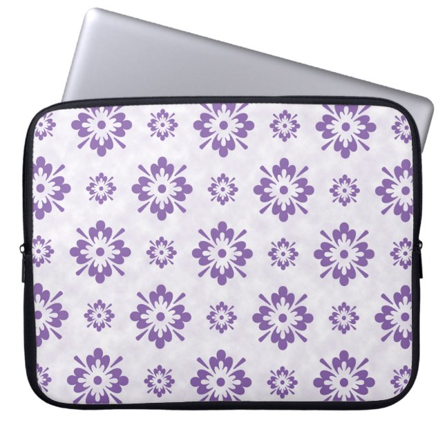 Capa Para Notebook Padrão floral roxo (Frente)