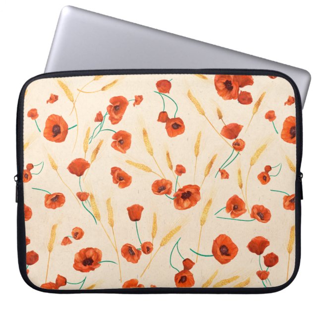 Capa Para Notebook Padrão floral selvagem num fundo claro (Frente)