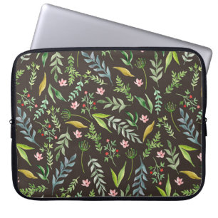 Capa Para Notebook Padrão floral sem costura. Desenho manual por aqu