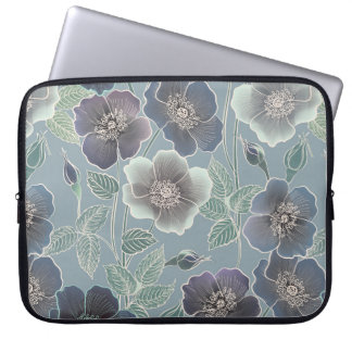 Capa Para Notebook Padrão floral sem soldadura. Fundo da ventoinha. F