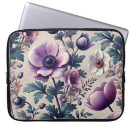 Capa Para Notebook padrão floral uniforme com anêmona linda