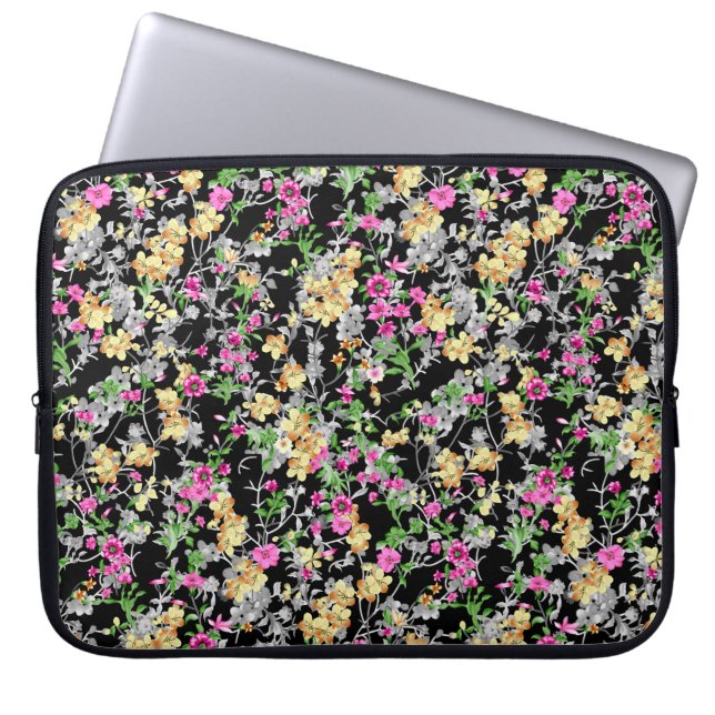 Capa Para Notebook padrão floral uniforme de aquarela (Frente)