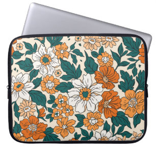 Capa Para Notebook Padrão floral uniforme de vindima. estilo de liber