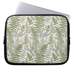 Capa Para Notebook Padrão Floral Verde do Jardim de Folha