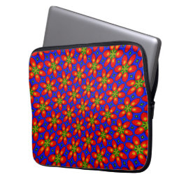 Capa Para Notebook Padrão Floral Vermelho Cinto