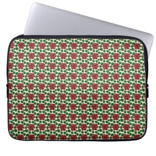 Capa Para Notebook Padrão Floral Vermelho Ousado Sem Costura
