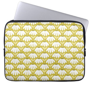 Capa Para Notebook Padrão Floral Vintage Dourado Escuro & Verde Oliva