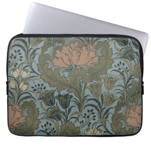 Capa Para Notebook Padrão Floral Vitoriano Antigo Terracota Sage