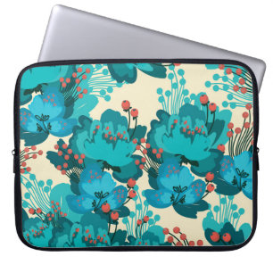 Capa Para Notebook Padrão floral vítreo, flores delicadas.