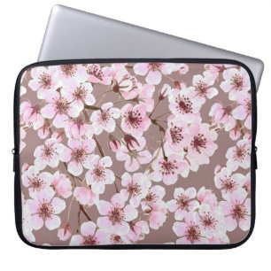 Capa Para Notebook Padrão florescente de cereja