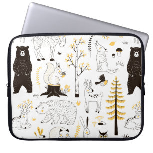 Capa Para Notebook padrão florestal do outono