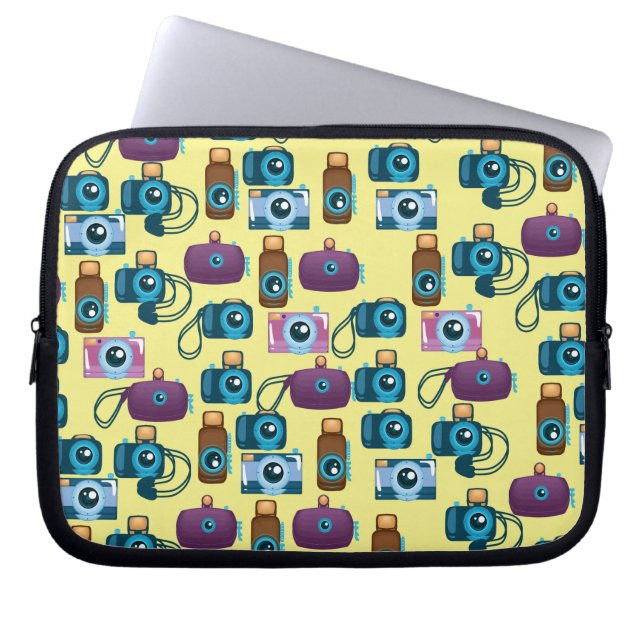 Capa Para Notebook Padrão Fofo de Câmeras (Frente)