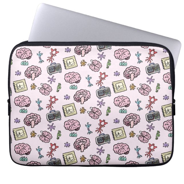 Capa Para Notebook Padrão Fofo de Neurociência (Frente)