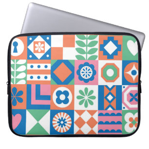 Capa Para Notebook Padrão Folclórico Escandinavo abstrato