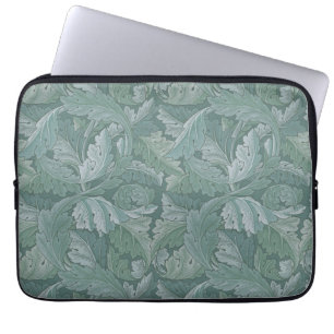 Capa Para Notebook Padrão Folha de Acanto Azul Teal de William Morris