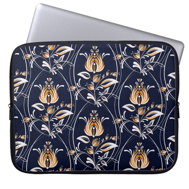 Capa Para Notebook Padrão Folk Style Floral Sensível (Frente)
