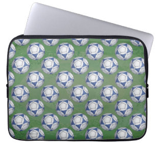 Capa Para Notebook Padrão Futbal Azul e Branco