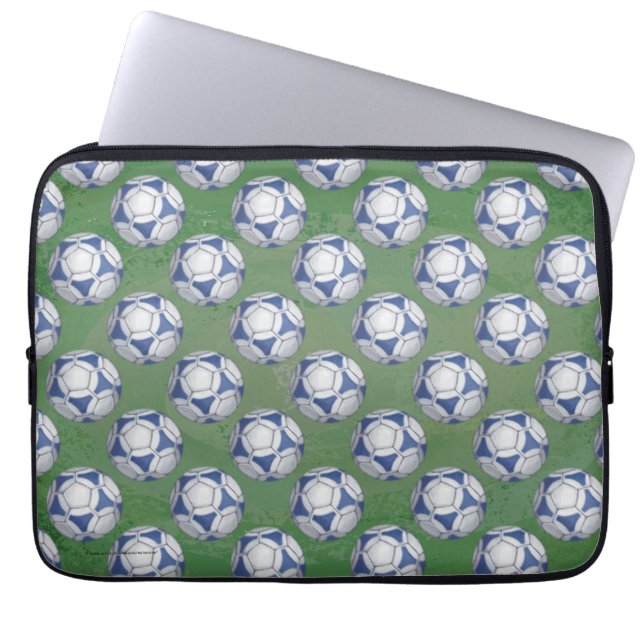 Capa Para Notebook Padrão Futbal Azul e Branco (Frente)