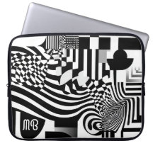 Padrão Geométrico Abstrato Moderno Preto Branco 15