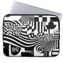 Padrão Geométrico Abstrato Moderno Preto Branco 33