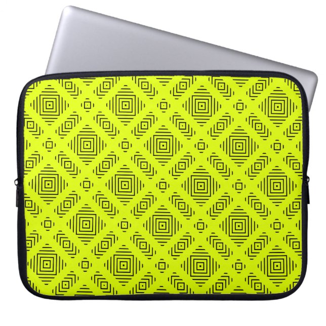 Capa Para Notebook Padrão geométrico amarelo-limão (Frente)