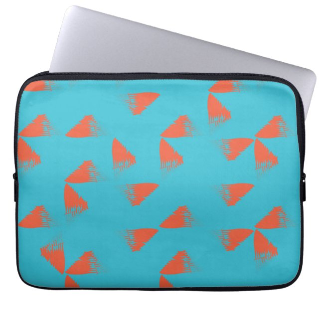 Capa Para Notebook Padrão geométrico azul, laranja, vibrante e de ten (Frente)