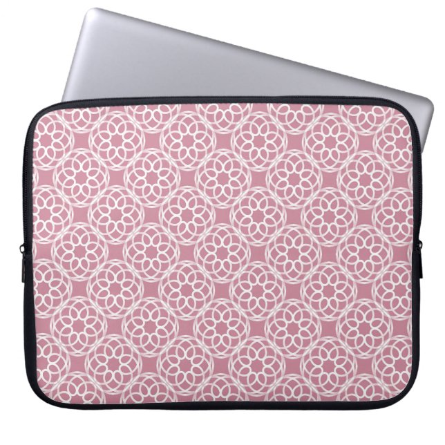 Capa Para Notebook Padrão Geométrico Branco Rosa Sem Costura (Frente)