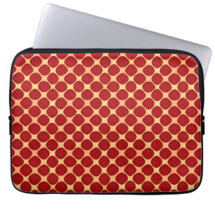 Capa Para Notebook Padrão Geométrico Com Círculos Vermelhos