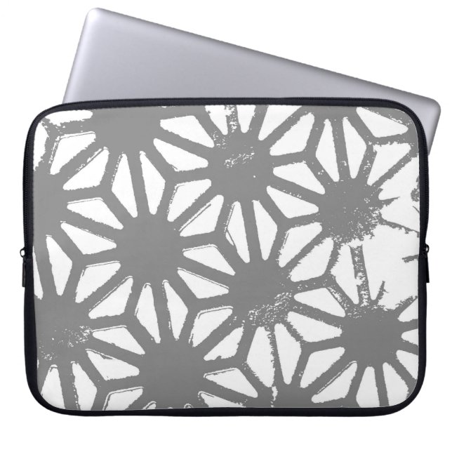 Capa Para Notebook padrão geométrico das cinzas (Frente)