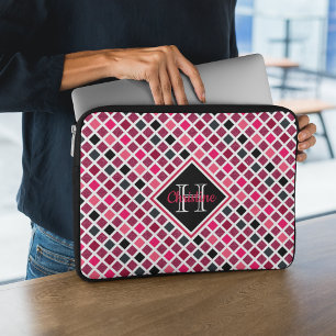 Capa Para Notebook Padrão Geométrico de Brilho Rosa Personalizado