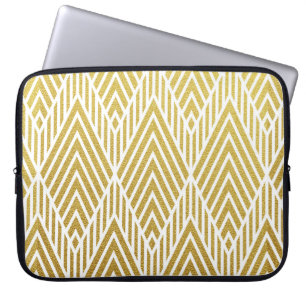 Capa Para Notebook Padrão geométrico de dourado com brilho sem cost