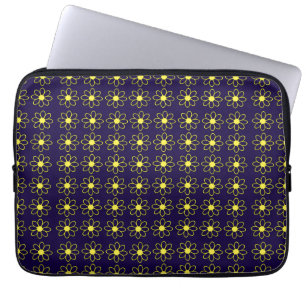 Capa Para Notebook Padrão Geométrico de Flores de Margarida Amarela