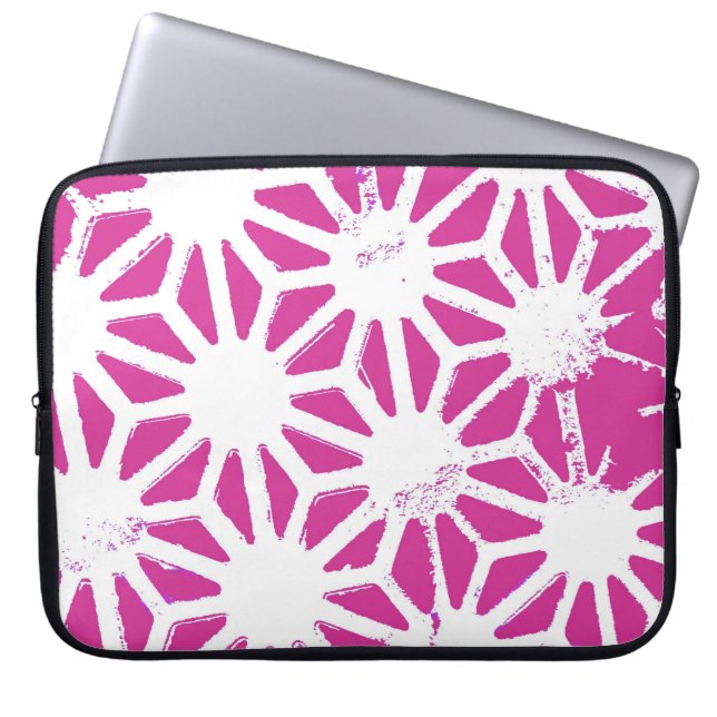 Capa Para Notebook Padrão geométrico de Fuchsia (Frente)