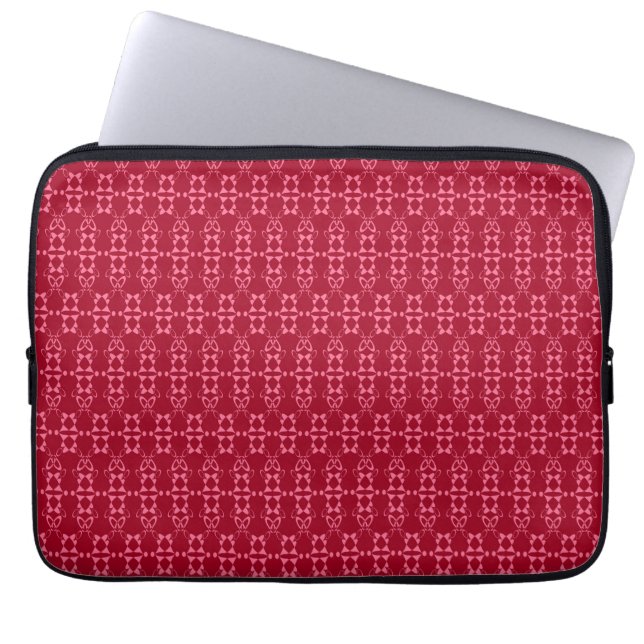 Capa Para Notebook Padrão geométrico de ornamento vermelho retro (Frente)