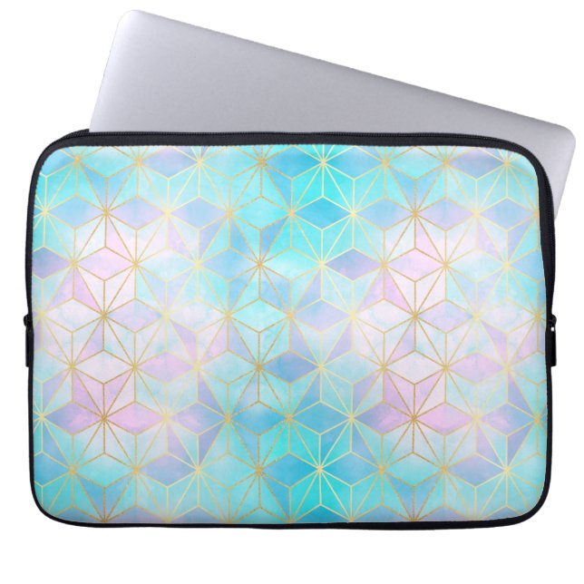 Capa Para Notebook Padrão Geométrico de Vidro Iridescente (Frente)