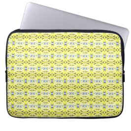Capa Para Notebook Padrão Geométrico do Deco da Cinza Azul Amarelo
