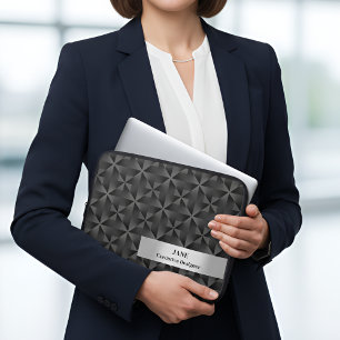 Capa Para Notebook Padrão Geométrico do Diamante Negro Urbano Gradien