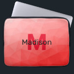Capa Para Notebook Padrão geométrico do gradiente vermelho Monograma<br><div class="desc">Monograma Personalize com seu nome e inicial personalizados. Padrão geométrico do gradiente vermelho. Malha geométrica do triângulo com gradiente vermelho-escuro claro. padrão,  ombre,  malha,  triângulos,  geometria,  gradiente,  legal,  triângulo,  brilhante,  vermelho</div>
