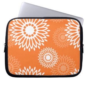 Capa Para Notebook Padrão Geométrico Floral do Mandala Laranja Minima